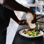 Garnishing a plate